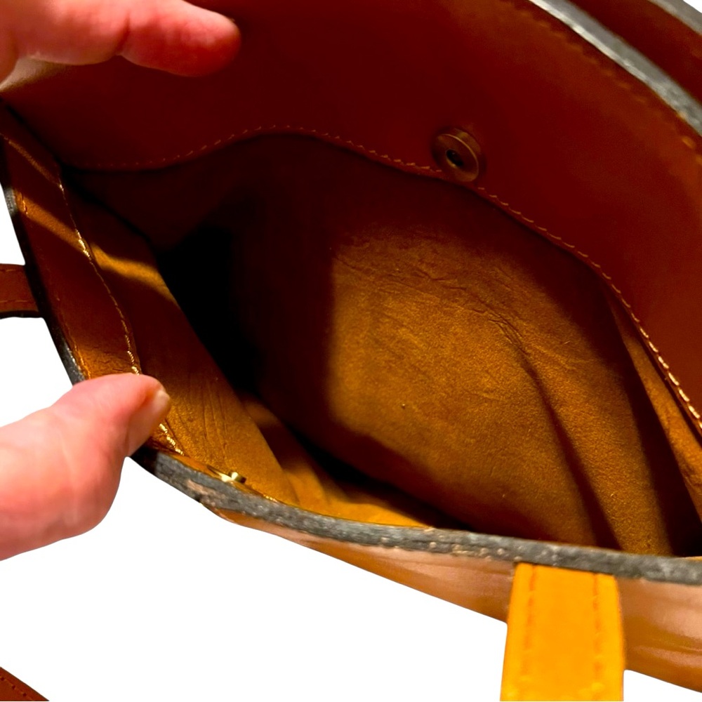 Patricia Nash Prescott Tote Shoulder Bag in hand tooled in Cognac Brown. - Picture 10 of 16